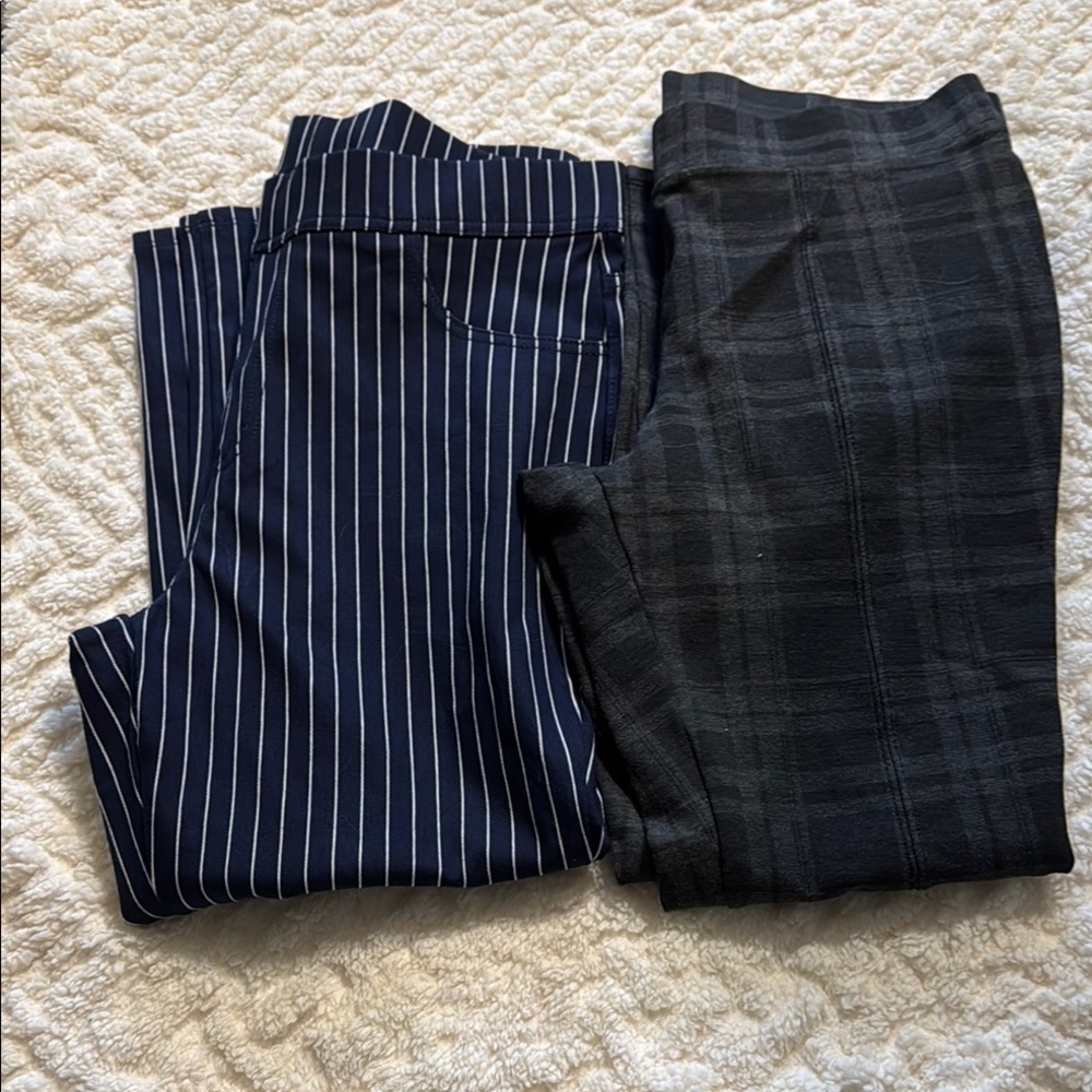 Striped and Plaid Jeggings Set